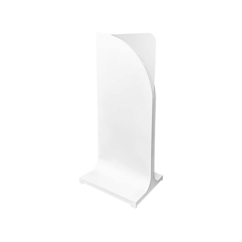 F-SG114-AY Type 14 signage in white paint finish with a curved acrylic panel 