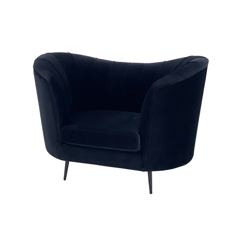 Monroe Single Sofa - Black F-SN104-BL