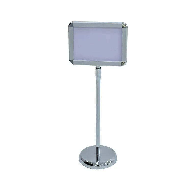 F-SS102-SI Type 2 A4 signage stand in silver with tilt top