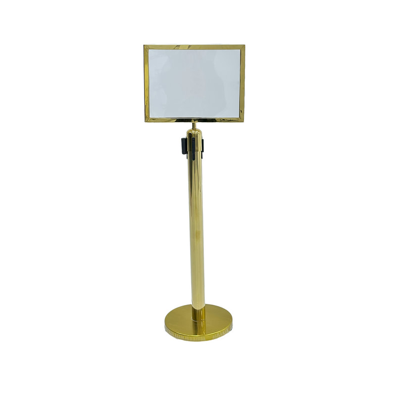 F-SS104-GD Type 3 A3 signage stand in gold with tilt top