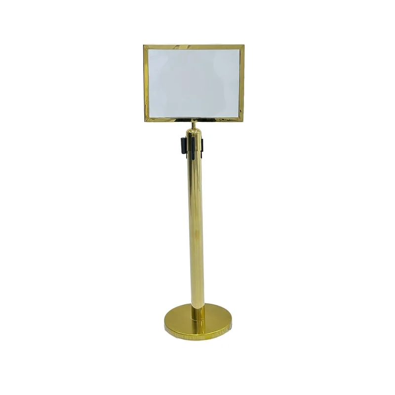 F-SS104-GD Type 3 A3 signage stand in gold with tilt top