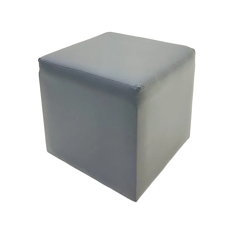 F-ST107-GY Orion stool square in mid grey leatherette