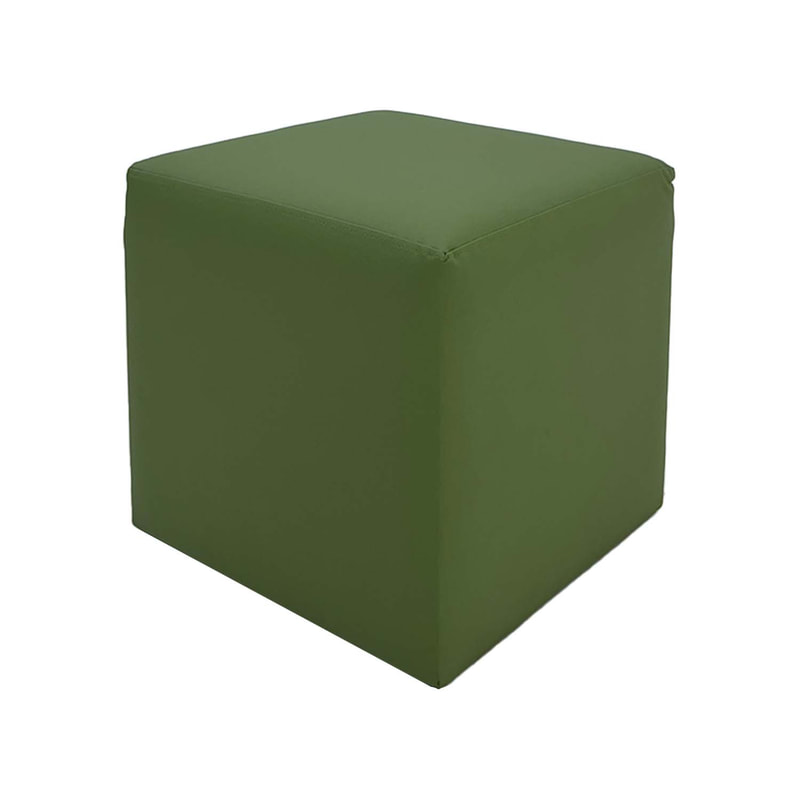 F-ST107-OG Orion stool square in olive green leatherette