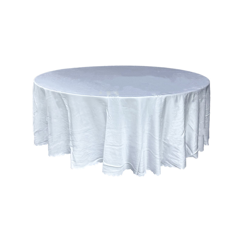 F-TX201-WH Type 1 Cover for 6ft round banquet table in white cotton fabric