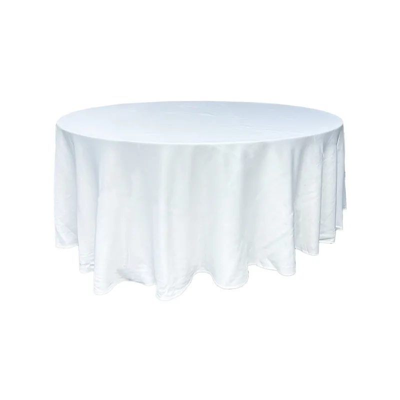 F-TX202-WH Type 2 Cover for 6ft round banquet table in white cotton fabric