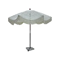 Viva Macrame Umbrella - White F-UM103-WH
