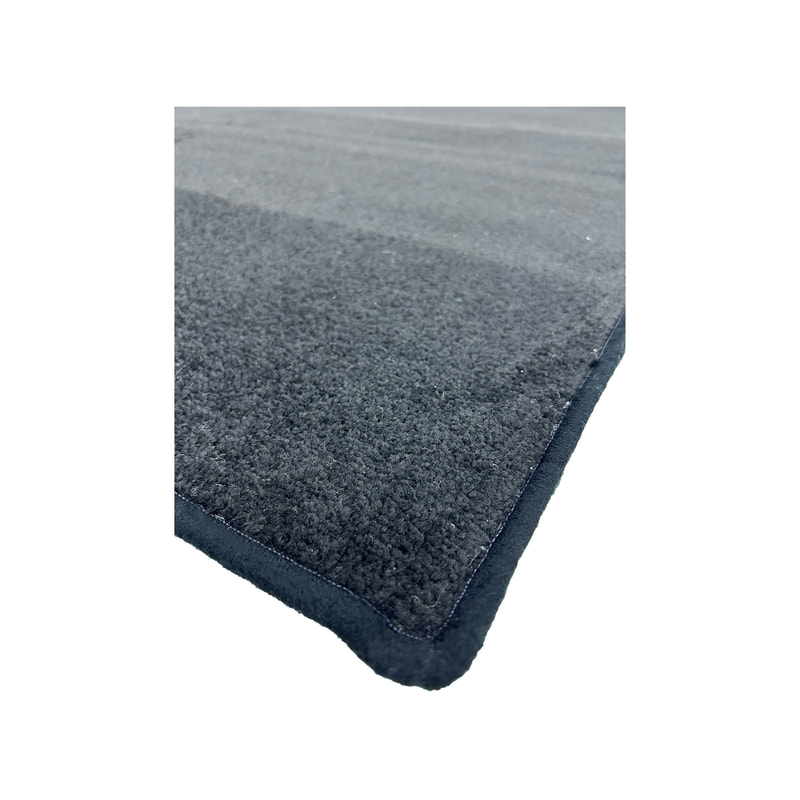 F-VC102-BL 7.5m long x 1.8m wide black VIP carpet with edging to all sides